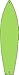 SMART BLONDE Lime Green Solid Novelty Mini Metal Surfboard MSB-012