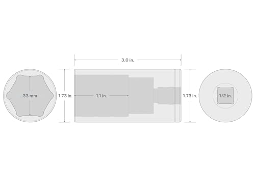 Image of TEKTON 1 /2 Inch Drive x 33 mm Deep 6-Point Socket | SHD23133