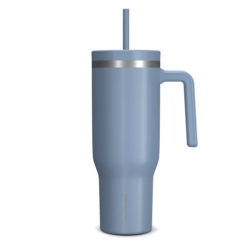 Hydrapeak Voyager 40 Oz Tumbler With Handle And Straw Lid | Stainless Steel Insulated Tumblers | Travel Mug For Hot And Cold Beverages, Thermos Travel Coffee Mug (Modern Blue) #TOP3