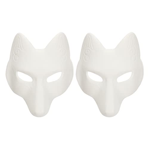 Masque de renard en papier blanc pour créer un déguisement unique sans plastique inconfortable