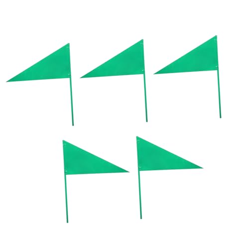 WOONEKY Triangle Flag 5pcs Field Corner Markers Shot Put Training Marker Pole for Athletic Training Supply