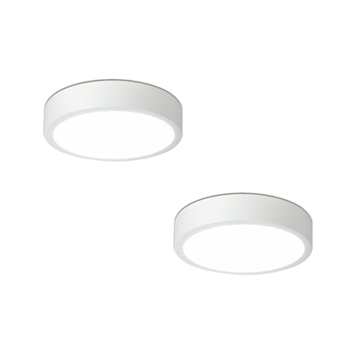 Image of 11 inch Modern LED Ceiling Light, White Flush Mount Ceiling with 5CCT 2700K-5000K, Dimmable LED Light Fixtures Ceiling Mount for Kitchen Bathroom Bedroom Hallway, 2 Packs