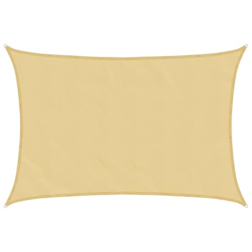 Voile d'ombrage rectangle sable 4x2,5m en polyester Oxford résistant