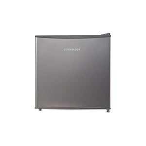 Cookology MFR45SS Small Table Top Mini Fridge in Silver - 45 Litre Capacity - For Counter Tops - Reversible Door - Adjustable Temperature Control & Legs - With Chiller Box