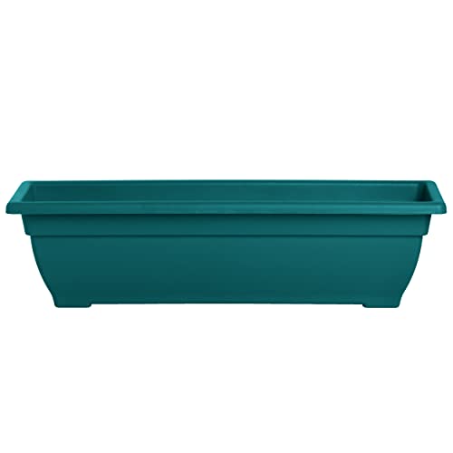 Backyardbounty Rectangle Planter Box, 24 Inch Indoor/Outdoor Rectangular Planter, Durable Uv Resistant, 4 Gallon Plastic Window Box Trough, Use For Herbs, Succulents, Vegetables (Gem | 4 Pack) #TOP7