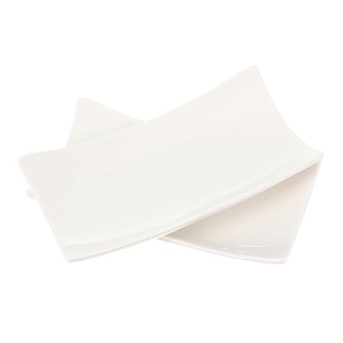 Ciieeo 2 Piezas Plato De Toalla Decoración Bandeja De Plato De Servir De Fruta De Aperitivo Titulares Andar a Tropezones Tapa Frío Encimera Toallero Mojado Platos Vacío Cerámica