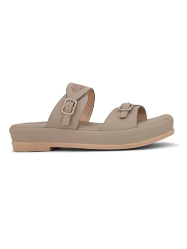 Image of XE Looks Women's Elegant Buckle Sandals - Perforated Comfort For Everyday Style