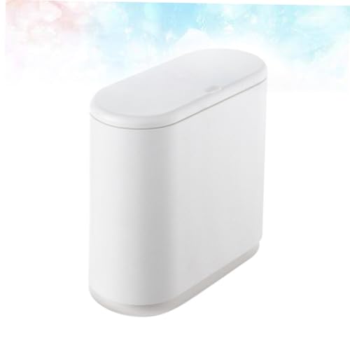 Caneca de basura rectangular push tipo blanca portátil miniatura 4