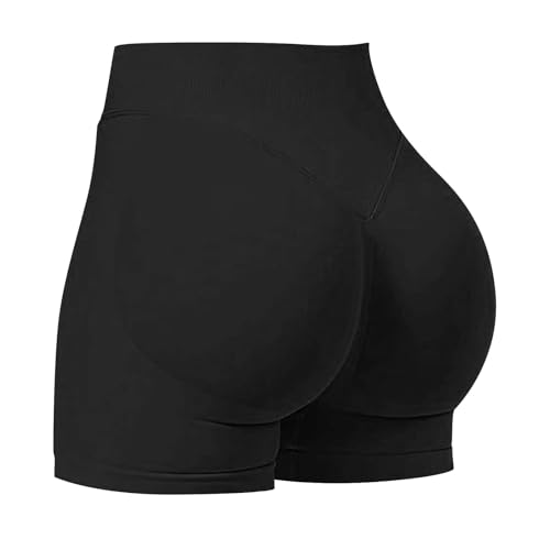 High Waisted Shapewear Shorts for Women Tummy Control Butt Lifter Padded Underwear Seamless Body Shaper Biker Pants Black