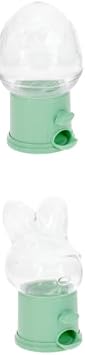 AJS -Mini Easter Candy Dispensers Pack of 2, Pastel Green Egg and Bunny Shape for Desktop, Plastic Treat Dispensers for Jelly Beans Gumballs, Cute Easter Gifts Stuffers Party Favors Green