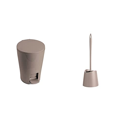 Tatay Escobilla de Baño WC Estandar y Papelera Baño con Pedal Diabolo, Cubo + Escobilla Vison