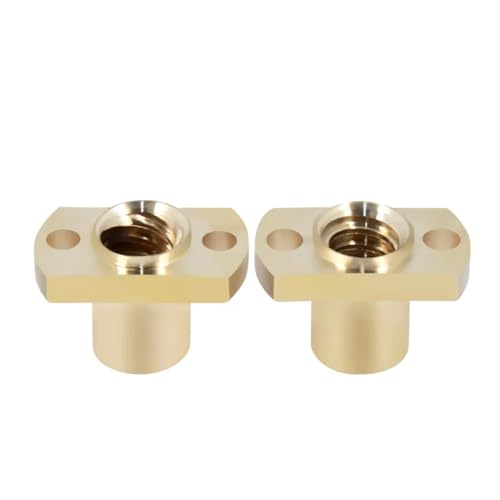 Metal Ball Screw nut 2pcs T8 Lead Screw Nuts Brass H Flange Nut Pitch 2mm Lead 8mm T8 Nut Screw Trapezoidal(2pcs Round Nuts)