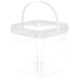 DOITOOL Quadratischer Lebensmittelechter Kunststoff-Eimer mit Deckel und Henkel Transparenter...