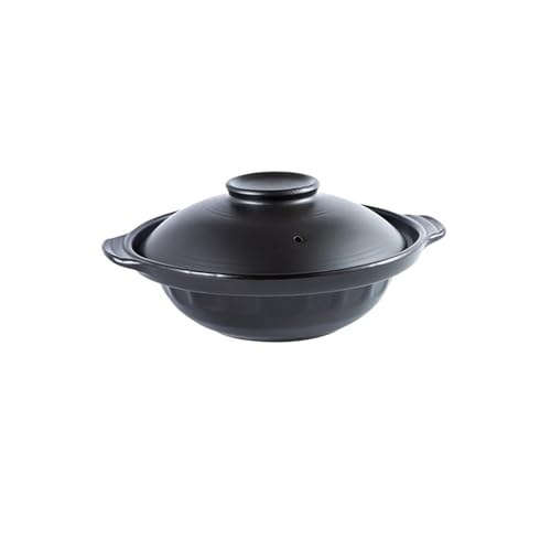 QAZWZG Cacerola Cazuela De Cerámica Olla De Sopa Arroz Al Vapor Pollo Estofado Arroz Y Olla Resistente Al Calor Claypot Arroz Claypot De Gas(Shallow 1.7 L)