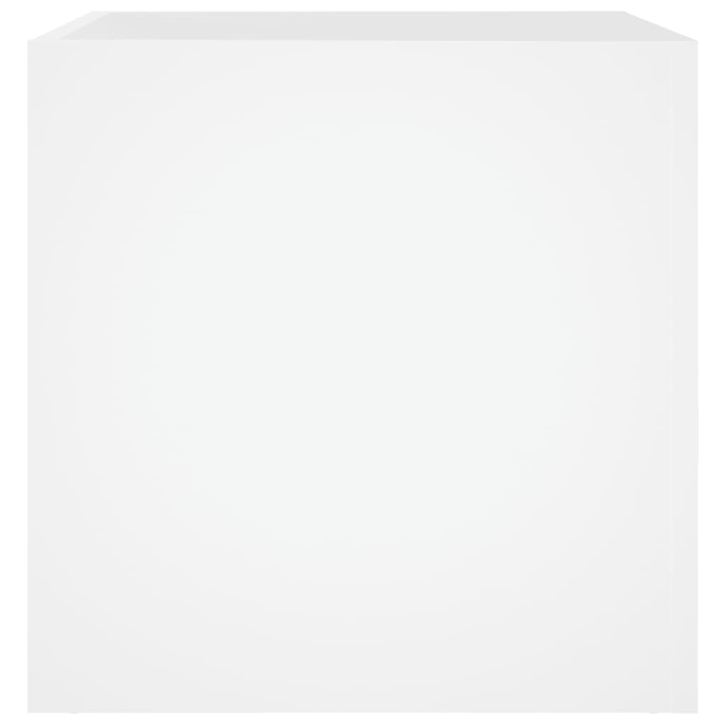 Jardinera blanca 40x40x40 cm de material de madera, diseño moderno con robustez y durabilidad para salón, dormitorio, oficina, balcón, jardín y terraza