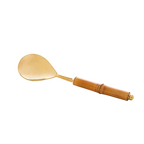 Conjunto 2 Peças para Salada de Aço Inox com Cabo de Bambu Dourado - Wolff