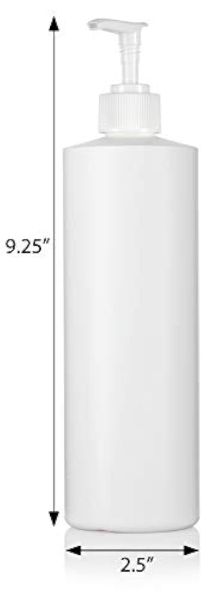 White 16 oz / 500 ml Professional Cylinder PET Bottles with White Lotion Pump