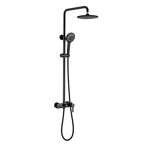 Système de douche de pluie avec mitigeur exposé et douchette à main pour rénovation salle de bain
