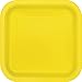 Unique 16 assiettes carrées en carton jaune fluo 18 cm 47067