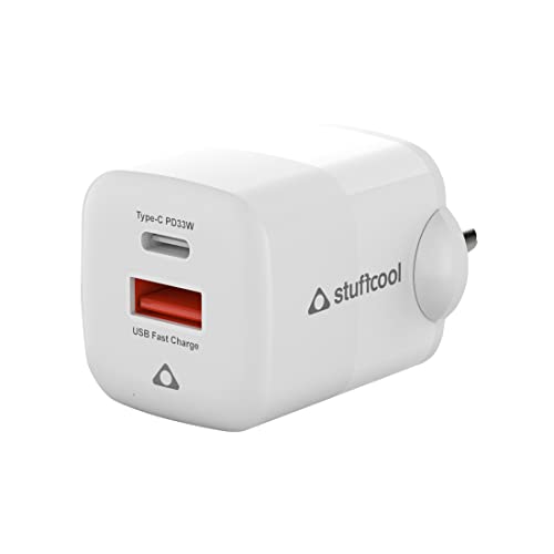Stuffcool Dual Port Neutron 33W India's Smallest GaN Charger, Com...