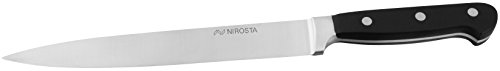 NIROSTA Fackelmann Schinkenmesser Premium, Küchenmesser mit Edelstahlklinge, Allzweckmesser mit ergonomischem Griff (Farbe: Schwarz/Silber), Menge: 1 Stück