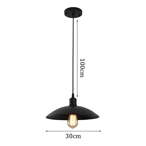 Luz de granja industrial para el comedor de cocina y lámpara de metal negra 2