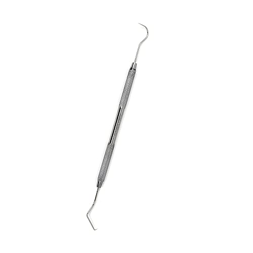 Dental Explorer Double Ended Probe 17A/23 for Professional Teeth Cleaning Calculus Plaque & Tartar Remover - Made of Stainless Steel for Oral Care with Knurled Handle Double Ended Pick