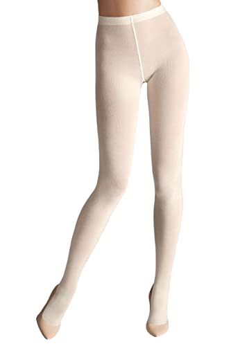 Wolford Merino Sheer Tights For Women Pantyhose Hosiery Soft Warm Wool Blend Luxurious Elegant Classic Versatile Legwear | Color Beige Ecrue | Size Large