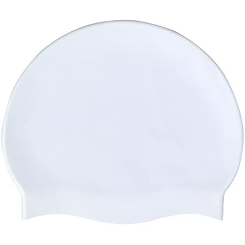 Blue Reef Stretchy Silicone Unisex Women Men One Piece Swimming Hat Swim Cap Plain Unbranded Fluo Dark Pastel Colours One Size Adults 8+ Years Easy Pull On Swim Hat (Pearly White) Cover