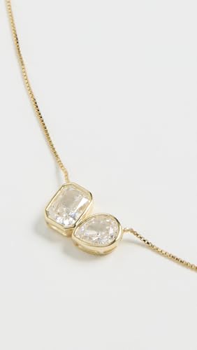 SHASHI Women's Bezel Pear Cushion Necklace, Gold, One Size3