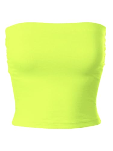 MixMatchy Women's Basic Tube Tops Built in Shelf Bra Strapless Crop Tops Bandeau Sexy Summer Outfits2