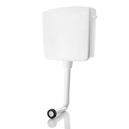 BigDean Spülkasten für WC Toiletten Weiß 6-9 Liter Spartaste Aufputz Aufputzspülkasten Spül Start Stop Funktion Made in Europe