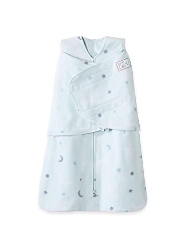 Image of HALO Micro-Fleece Sleepsack Swaddle, 3-Way Adjustable Swaddle Blanket for Newborn and Infants, TOG 3.0 for Cold Climates, Hip Healthy, Modern Stars, Small, 3-6 Months