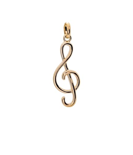 ASCALIDO Collier Pendentif clef clé de sol | en plaqué or | minimaliste musical