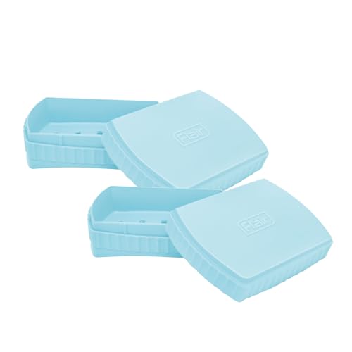 Image of FLAIR Estella Soap Case with Drainage | Reusable & Durable Soap Box | Modern Bathroom Soap Holder (2, Blue)