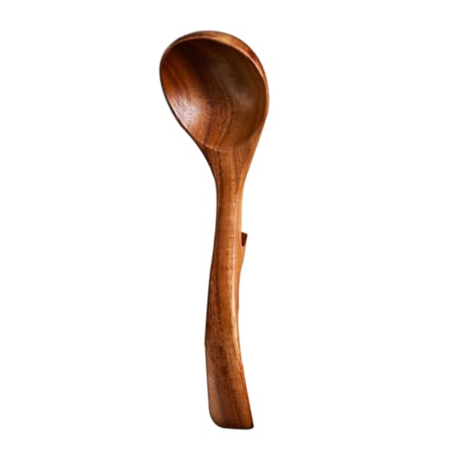 Wooden Soup Spoon Lightweight Japanese Style Long Handle Utensil for Kitchen Use for Porridge and Hot Pot Heat Resistant Rustic Design
