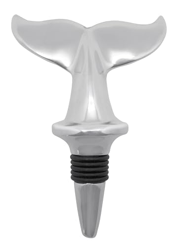 MARIPOSA WHALE'S TAIL BOTTLE STOPPER | SILVER | BRILLANTE | BARWARE | BOTTLE STOPPERS & SETS | RECYCLED SANDCAST ALUMINUM | HANDMADE IN MEXICO