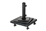 HESPERIDE - Pie de sombrilla con Ruedas, 15 kg, Color Negro