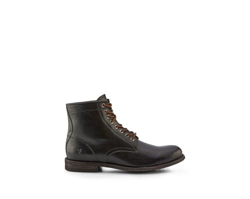 Image of Frye Tyler Lace Up Boots for Men Crafted from Soft Vintage Leather with Blake Construction, Burnished Toe and Heel, and Rubber Inserts on Leather Soles - 5 inch Shaft Height