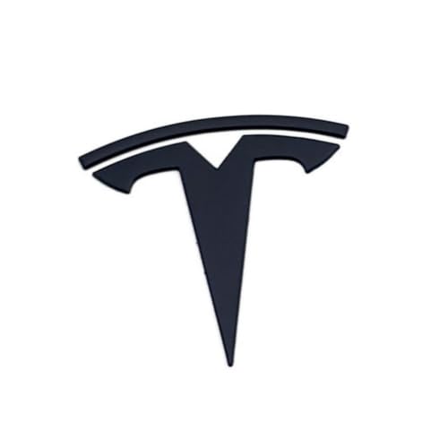 Image of Metal Raised T Logo Frunk Front Emblem Decal Glossy Black with 3M Adhesive for Tesla Model 3 Model Y Highland Juniper (T Logo - Glossy Black)
