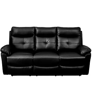 jeerbly - Leisure Zone Luxury PU Leather Sofa Recliner Set Loveseat Set Sofa Recliner Sofa Suite Lounge Couches Sets Armchair Available for Home Lounge Living Room (3 Seater)