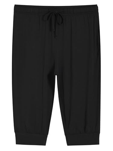 Latuza Men's Bamboo Viscose Capri Pajama Jogger Pants with Pockets2