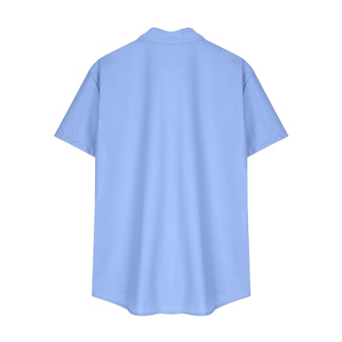 Men's Muscle Dressy Shirts Short Sleeve Button Down T-Shirts Fashion Lapel Work Business Slim Fit Lounge Tops4