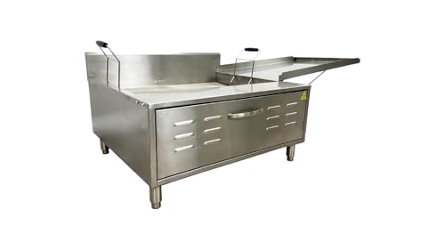 Commercial Gas Flat Bottom Fryer, 75000 BTU, 29x21 inch Tank, Stainless Steel, NSF ETL Listed CTF-3R