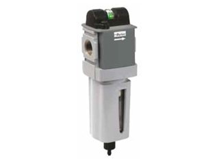 Parker Hannifin P32FB93EGMN Series P32FB Aluminum Global Modular Compact Particulate Filter, 5 µ Element, Poly Bowl with Bowl Guard, Manual Drain and Without Mounting Bracket, 3/8" NPT Port