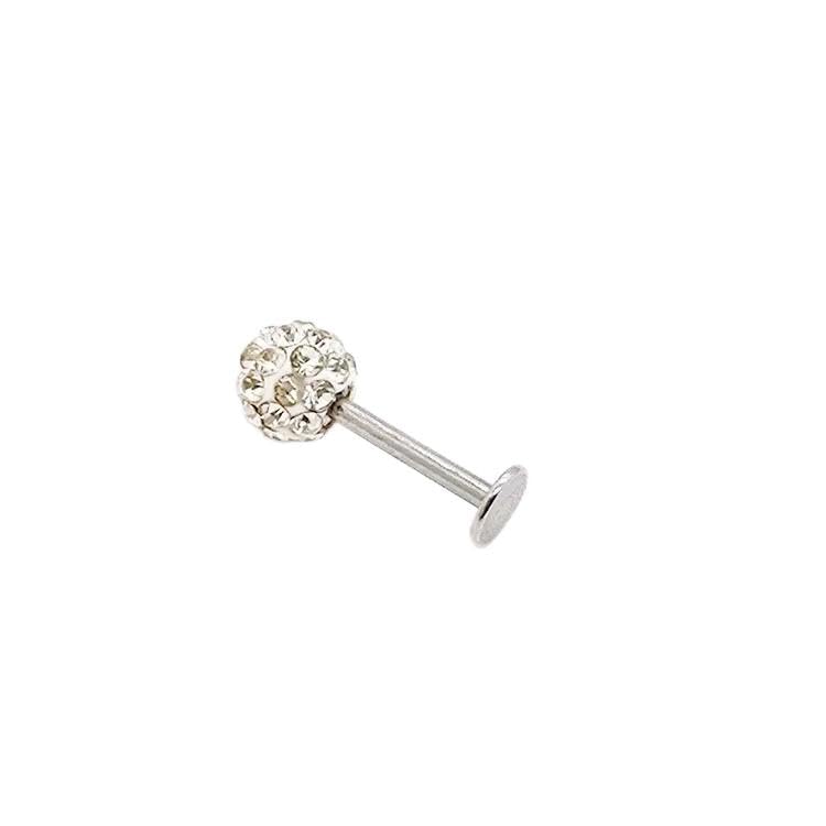 Nauradd Silver Crystal Ball Stud Earring for Men, Single-image-27