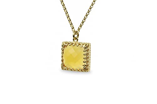 Collier Citrine Anémone en Or 14k : Bijou Vintage d'Exception pour Femme