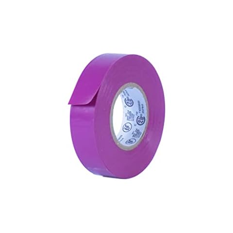 MAT Professional Grade Electrical Tape Purple - 3/4 inch x 66ft. - Waterproof, Flame Retardant, & Strong Rubber Based Adhesive for Use At No More Than 600V & 176F Cover