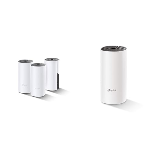 TP-Link Deco WiFi Mesh - CPL 1000Mbps Deco P9(3-Pack) Système pour Toute la Maison & Deco WiFi Mesh performant Deco M4(1-Pack), Boitier Additionnel, Couverture WiFi de 140㎡