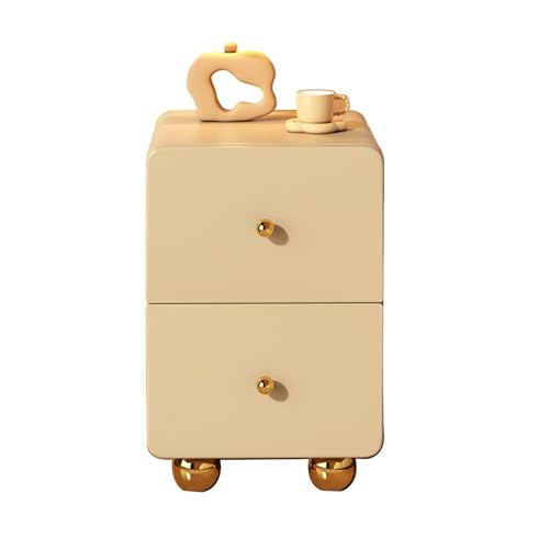 Juego de 2 elegantes mesitas de noche blancas con cajones, mesas de noche altas versátiles para dormitorio, sala de estar, oficina y dormitorio, elegantes mesas auxiliares para almacenamiento y